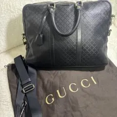 GUCCI グッチ ディアマンテ レザー ビジネスバッグ ブリーフケース 濃