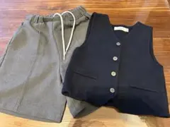 riziere オケージョンニットベストとセンターシームハーフパンツのセット