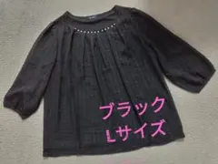 ブラックシフォンブラウス☆Lサイズ