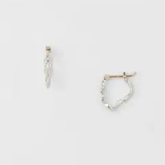 アガット　SV K10 フープピアス フラワー　透かし　シルバー　WEB限定商品