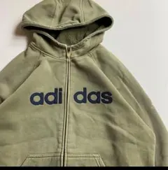 00’s adidas フルジップ パーカー グリーン グランジ Y2K