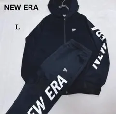 【ニューエラ 】美品 セットアップ ジャージ上下 ロゴプリント ブラック L