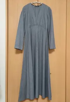 【ZARA】ヘリンボーン　マキシ丈　フレアワンピース