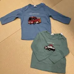 シシュノン　消防車　パトカー　ロンT 90サイズ　2枚　双子