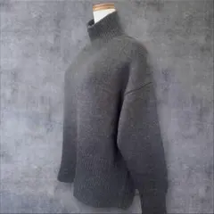 ★美品◆アダムエロペ◆アルパカ混♡タートルバックスリットニットプルオーバーCG