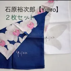 ☆新品【ハンカチ】石原裕次郎/胡蝶蘭/花/ネイビー/青/白/春/箱無し/男女兼用