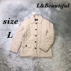 L&Beautiful (L) キルティングジャケット 薄手 中綿 軽量 襟付き