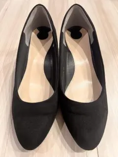 RANDA 走れるパンプス -ブラック、スウェード、3Eタイプ-