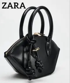 【超美品】ZARA ザラ ダブルハンドルシティバッグ黒 2wayショルダーバック