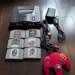 NINTENDO64 本体 赤コントローラー ゲーム6本セット
