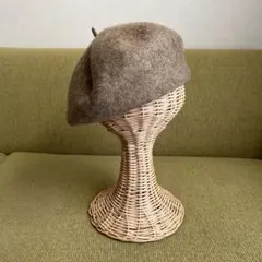 ニットベレー　ベージュ　モカベージュ