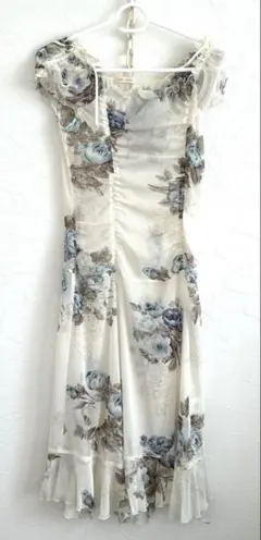 L’EST ROSE レストローズ 花柄シフォンワンピース ブルーローズ 姫系