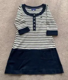 Burberry バーバリー ボーダー柄5分袖ミニワンピース　38