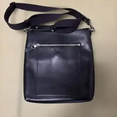 美品WAKO銀座和光ワコー レザー ショルダーバッグ ブラック黒