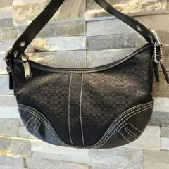 極美品 COACH　コーチ ワンショルダー サイド ソーホー シグネチャー　黒