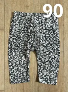 海外限定 UNIQLO×marimekko 七分丈花柄スパッツ 90 白×黒のサムネイル
