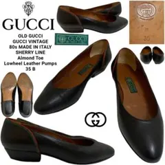 OLD GUCCI オールドグッチ ITALY製 シェリーライン レザーパンプスのサムネイル