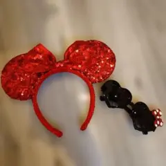 即日発送　ディズニー　ミニー　カチューシャ　サングラス　セット