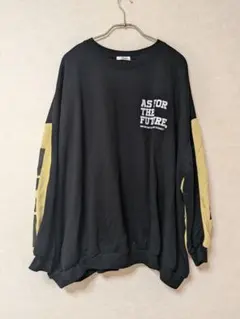 ドロップショルダー オーバーサイズ トレーナー 黒 黄 LL