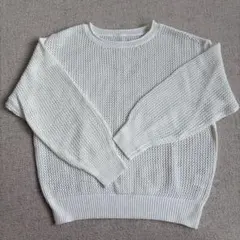 美品！Live in comfort レディース長袖メッシュニットMホワイトのサムネイル