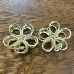 ヘアーアクセサリー クリップ 小ぶり ハーフアップ 花 2点　セット　まとめ売り