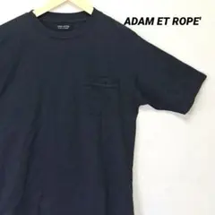 アダムエロペ 半袖 無地 Tシャツ 黒 S ポケット シンプルのサムネイル
