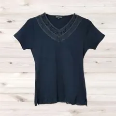 A1538 TRANS WORK Tシャツ 半袖 カットソー(42) 黒 柄もののサムネイル