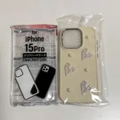 iPhone 15 Pro ケース ハート クリア 白