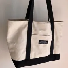 ハンドメイドトートバッグ　A4サイズ　肩かけ　11号帆布　男女兼用