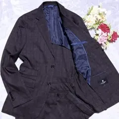 【未使用】ブラックレーベル スーツ チェック柄 メンズ 2B アジャスター付き