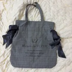 Maison de FLEUR チェック柄リボントートバッグのサムネイル