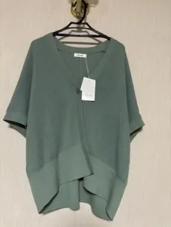 PINORE グリーンニット 半袖 サイズ38