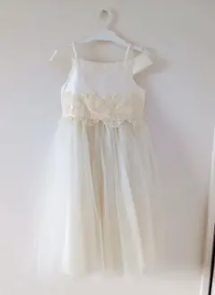 オフショルダー キッズドレス ホワイト 発表会 結婚式のサムネイル