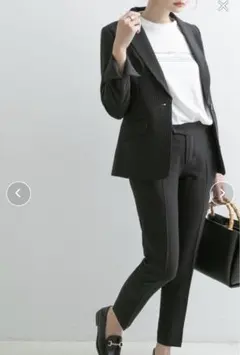 ネイビー　ストライプ　パンツスーツ