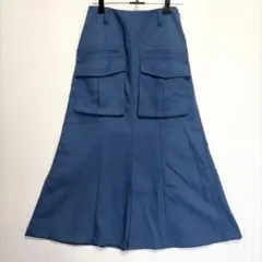 【HAREフレアスカート】フリーサイズ/ハレ/ブルー/ロングスカート