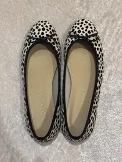 美品 Le Talon ルタロン23.5cm レオパード フラットシューズ