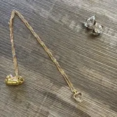 ネックレス 留具マグネット キラキラ スワロフスキー リボン