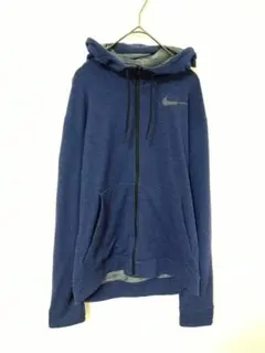 ナイキ　NIKE　ジップアップフーディー　メンズM　ネイビー色　レーヨン