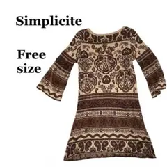 美品 simplicite シンプリシテ チュニック 総柄 ニット ワンピースのサムネイル