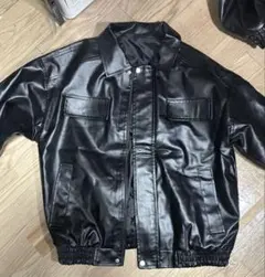 ブラックレザー風ジャケット