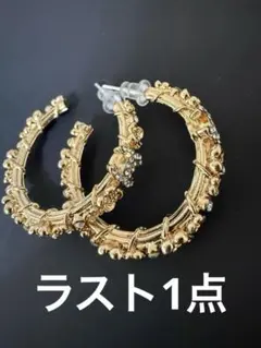 CCロゴ ゴールドフープピアス