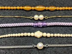 羽織紐 5点 おしゃれなデザイン パール べっ甲他 #1244-4