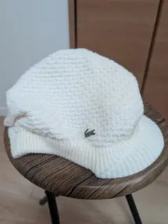 Lacoste アイボリー ニット帽・ビーニー