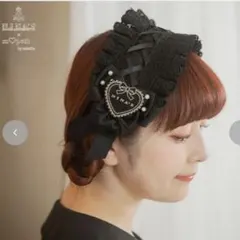 新品　青木美沙子　しまむら　NINA’s ハート　リボン　ヘッドドレス　黒のサムネイル