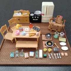 シルバニアファミリー　キッチン家電セット　冷蔵庫　台所セット　食べ物