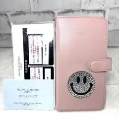【極美品】サロンドアルファード スマホケース スワロフスキー 手帳型 スマイル