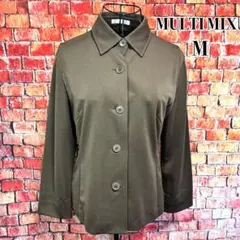 美品☆MULTI MIX オンワード　ジャケット　伸縮性　シンプル　ブラウン　Mのサムネイル