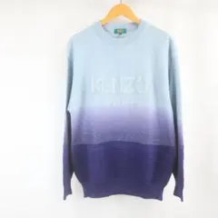 VINTAGE KENZO GOLF ロゴ コットン ニット セーター 4 青