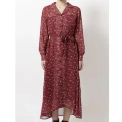 【美品】jouetie 花柄シースルー2WAYワンピース レッド