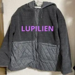 LUPILIEN フード付きキルティングボアジャケット　グレー